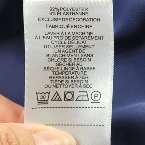 Laundry by Shelli Segal navy blue shirt dress embroidered neckline size S - Picture 11 of 15